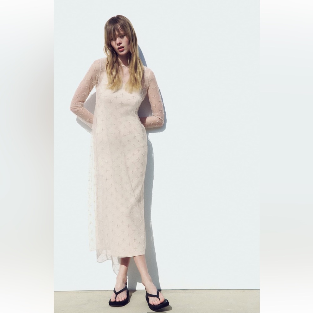 ZARA  LIMITED EDITION BEADED KNIT DRESS